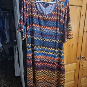 Ronni Nicole Colorful Zigzag Midi Dress